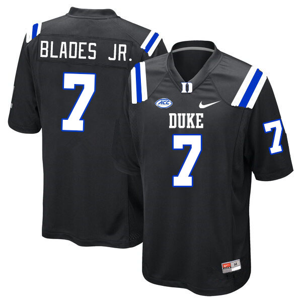 Men #7 Al Blades Jr. Duke Blue Devils College Football Jerseys Stitched-Black - Click Image to Close